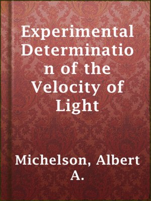 cover image of Experimental Determination of the Velocity of Light